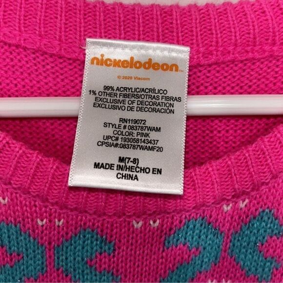Girls Pink Nickelodeon Sweater Dress(Size M 7-8) - Picture 3 of 5